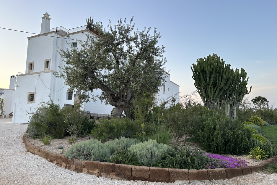 Die Masseria Bambarone von außen mit Vorgarten | © Linz Airport